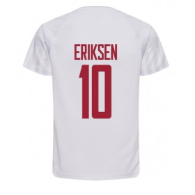 Danmark Christian Eriksen #10 Borta Kläder VM 2022 Kortärmad
